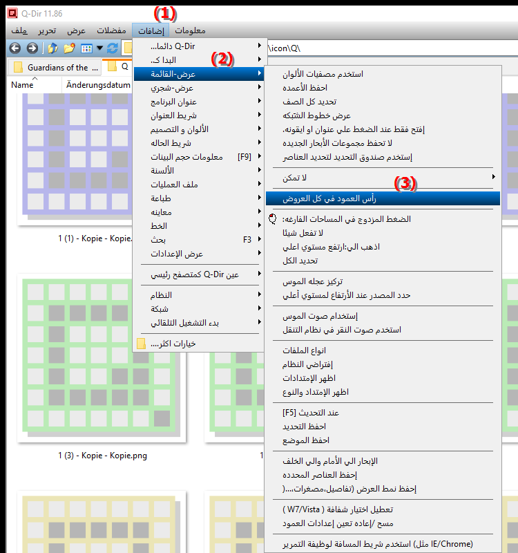 هل تريد عرض رأس العمود في جميع طرق العرض في File Explorer